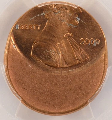 Centavo Lincoln 2000 1 c acuñado 40 % descentrado graduación profesional MS66 rojo Foto 1 de 4