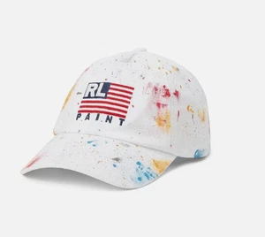 NEU MIT ETIKETT POLO RALPH LAUREN PAINT SPLATTER Strapback BASEBALLMÜTZE Strapback WEISS Kappe - Bild 1 von 7