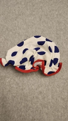 De Colección Carters Gorro Bebé Niñas 9 Meses Blanco Azul Lunares Borde Rojo EE. UU. 80s Foto 1 de 4