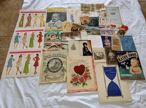 Huge Vintage Ephemera Lot Doll Postcards Photos Paper Advertising Collectibles - Picture 1 of 16