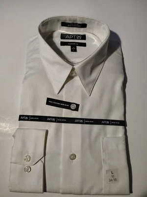 Hombre APT. Camisa de vestir 9 Premier Flex manga larga. Resistente a las arrugas. Slim Fit Foto 1 de 4