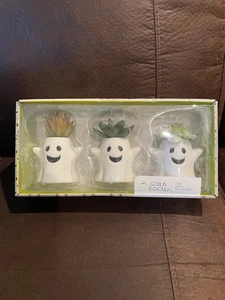 Goblin & Ghoul Set Of 3 Ghosts With Faux Succulents - Picture 1 of 6