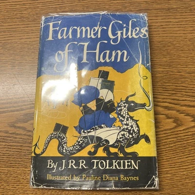 Farmer Giles of Ham 1950 J R R Tolkien 1st American Edition/1st Impression DJ - Imagem 1 de 4