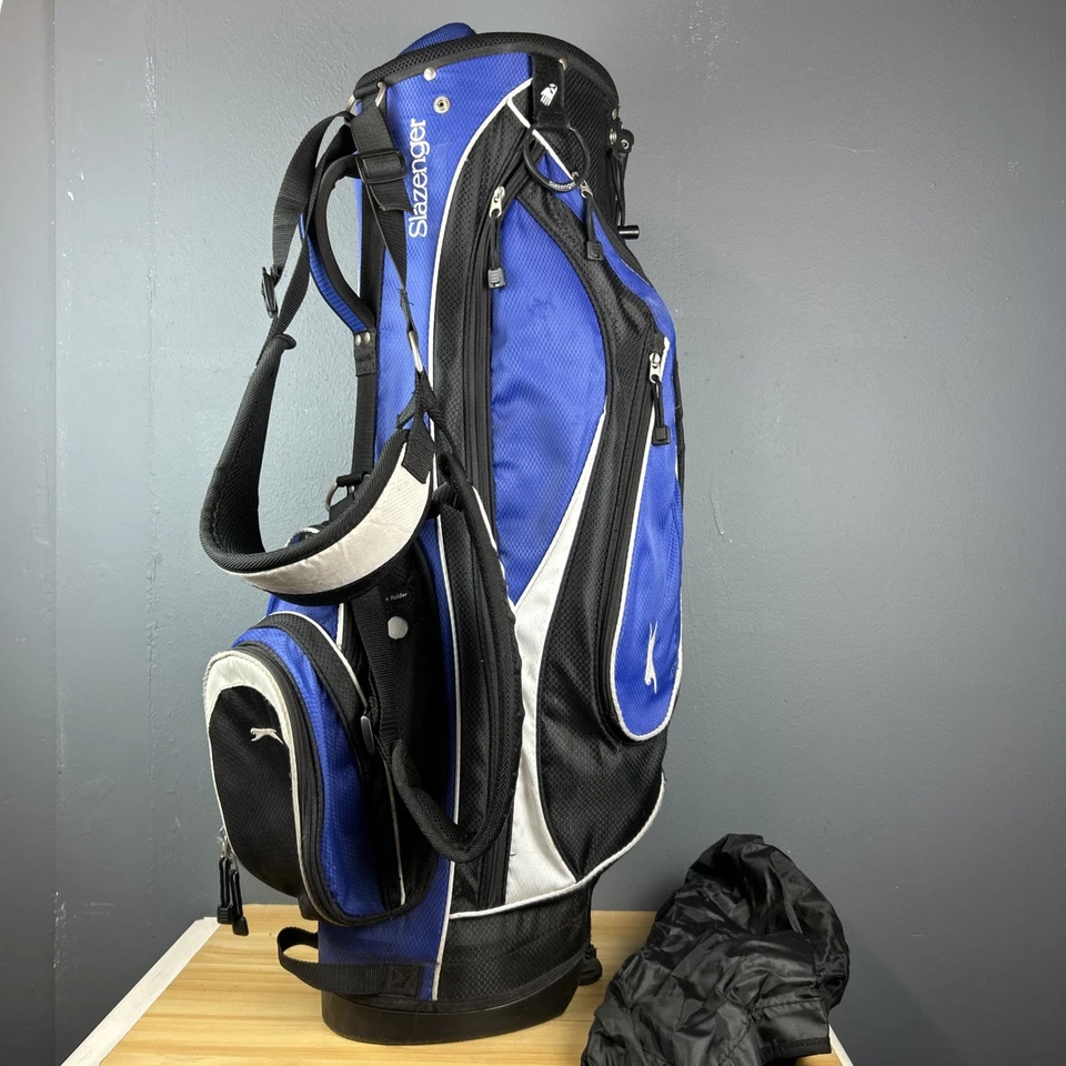 Slazenger Golf Bag Blue Gray Stand Carry Lightweight 7-Way Divider Foto 1 de 4