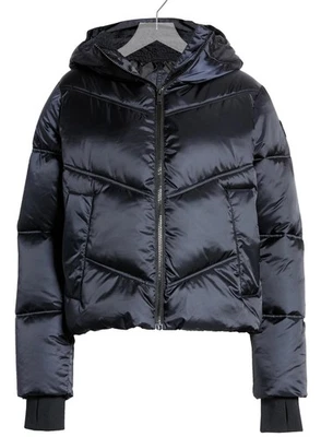 UGG Ronney 女式连帽短 Puffer 夹克 Tarr L 码 — 第 1/4 张图片