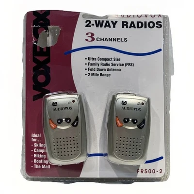 一对 Audiovox FR500-2 | 3 频道 2 路无线电对讲机 2 英里范围 — 第 1/4 张图片