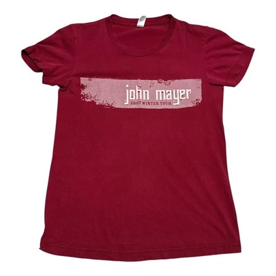 Camisa feminina American Apparel 2007 John Mayer turnê de inverno banda marrom M - Imagem 1 de 4