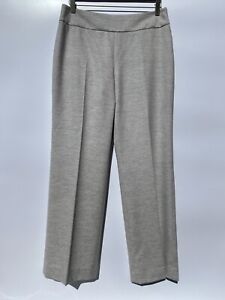 Akris Beige/Gray Wolle Wool Angora Blend Zip Side Straight Trousers Pants 10