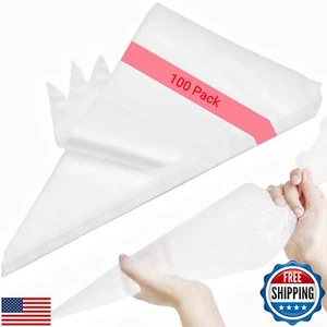 ANEWAY 23 Inch Extra Large Piping Bags - 100 Pack Disposable Pastry Bags - Th - Picture 1 of 5