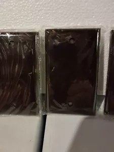 5 Vintage Brown Eagle Bakelite Smooth Line Blank Wall Plate Covers NOS - Picture 1 of 3
