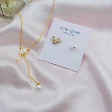 Kate Spade New York Sport Fitness Tennis Rackets Pearl Necklace and Earring New