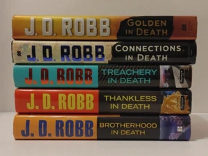 Lot of 5 J.D. Robb In Death EVE DALLAS Hardback Books GOLDEN Thankless TREACHERY - Imagen 1 de 5