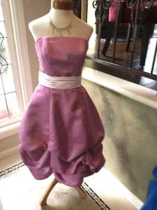 Nuevo sin etiquetas Vestido formal de cóctel Eden Maids graduación concurso con recogidas rosa orquídea 8 - Imagen 1 de 4