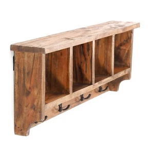 WANDGARDEROBE MIT REGAL "VINTAGE II" | 70x27x11 cm | Kleiderhaken, Wandregal - Bild 1 von 6