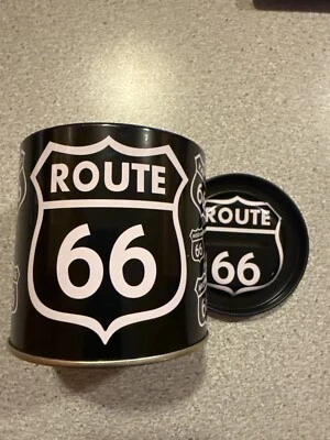 Route 66 banco redondo estaño negro Foto 1 de 4