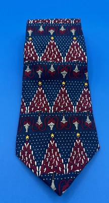 Sombreros de árbol de Navidad de Wembley corbata de seda nueva con etiquetas 56" x 4" rojo blanco azul Foto 1 de 3