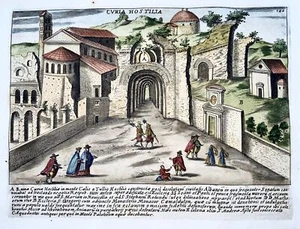 1623 Curia Hostilia, Roma, Italia, Incisione Di GIA Lauro, Antico Originale - Picture 1 of 4