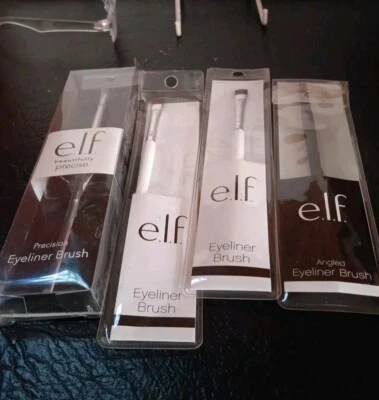 e.l.f. Lote de 4 brochas delineadoras de ojos tamaño completo ELF NUEVO cierre de tienda Foto 1 de 4