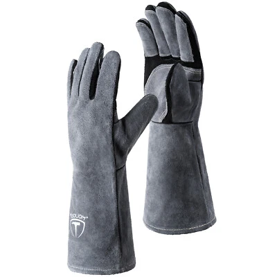 16 Inches 932℉ Welding Gloves for MIG/Stick Welding Heat Fire Resistant Leather - Image 1 of 4