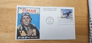 1997 FIRST DAY OF ISSUE “CORSAIR” DECORATED ENVELOPE AND STAMP. - Picture 1 of 4