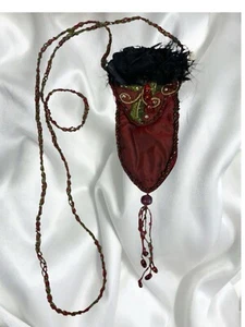 Wayne M Kleski Vintage Beaded Bag Maroon Katherine’s Collection Holiday Party - Picture 1 of 12