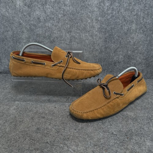 TOD’S Scarpe Etro Uomo Taglia UK 9 Marrone Pelle Scamosciata Ballerine Guida Casa