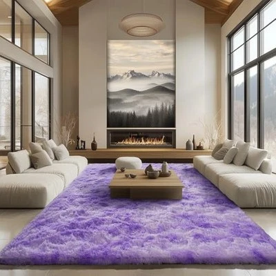 Alfombras de área grande para alfombras de sala de estar para niñas 8' x 10' (rectangulares) púrpura Foto 1 de 4