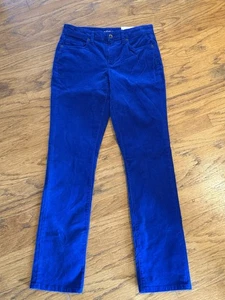 LAND’S END Women’s CORDUROY 5-Pocket PANTS~Size 2~BLUE Mid-Rise Straight Leg NWT - Picture 1 of 10