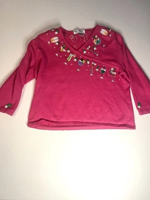 Suéter Jack B.Quick de Colección Para Mujer Rosa Caliente Lentejuelas Mezcladas Bebidas: XL Cuentas Años 90 Foto 1 de 4