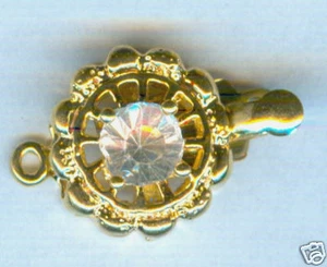 4 broches enchapados en oro con cristal de una hebra de 11 x 11 mm MUY BONITOS J3 - Imagen 1 de 1