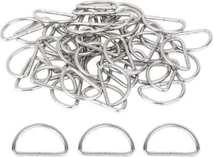 150 Pieces Metal D Rings 1 Inch Non Welded Nickel Hardware Bags Ring for Purse, - Picture 1 of 3