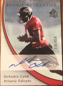 2005 SP Authentic Rookie Autograph Deandre Cobb #255 Atlanta Falcons #’d 716/850 - Picture 1 of 2