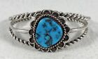 Old Pawn Navajo Sterling Silver Turquoise Cuff Bracelet 