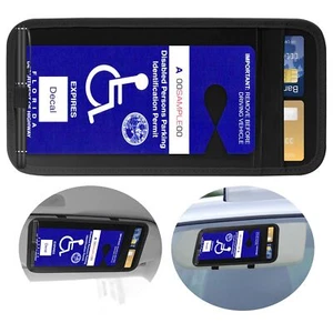Handicap Placard Holder for Car, Disabled Parking Permit Sign Protector - Picture 1 of 6