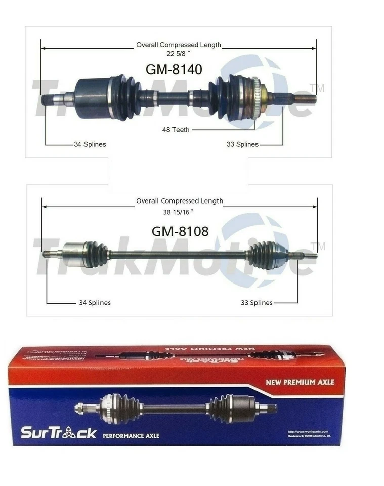 For Pontiac Fiero RWD 84-88 Pair of Rear CV Axle Shafts SurTrack Set Standard - Image 1 of 1