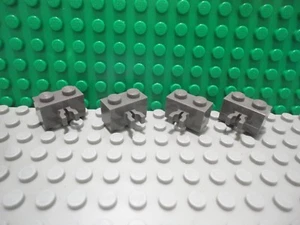 Lego 4 Classic Dark Gray 1x2 brick with split clip - Picture 1 of 1