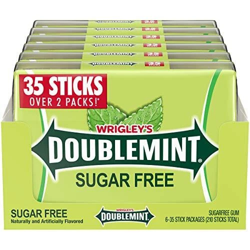 DOUBLEMINT 口香糖 35 粒无糖 MegaPack 4.7 盎司 - 6 件装 — 第 1/1 张图片