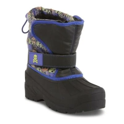 Athletech Youth Boys' Rue 3 Skull Black/Blue Rubber Winter Boots - Image 1 of 4