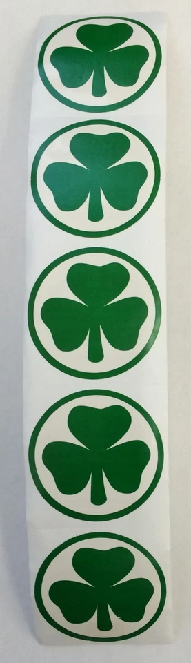 Green Shamrock Stickers St Patrick's Day Clover Irish 100 Roll Party Favors