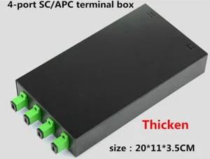 Caja terminal SC/APC de 4 puertos de espesor de escritorio completa con brida de fibra trasera - Imagen 1 de 6