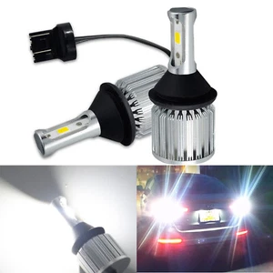 BA15s 7443 LED Bulbs COB 30W Extremely Bright Back Up Reverse Light 6K White 2PC - Picture 1 of 9