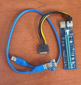 FebSmart PCI-E Riser PCIe Ver 006C 6 PIN 16x to 1x Powered Riser Adapter Card. - Afbeelding 1 van 6