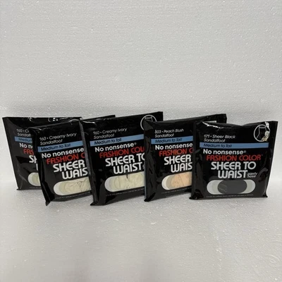 Pantimedias No Nonsense 5 Pr Medianas a Altas 3 Blancas/1 Rubor/1 Negras De Colección 1985 Foto 1 de 4