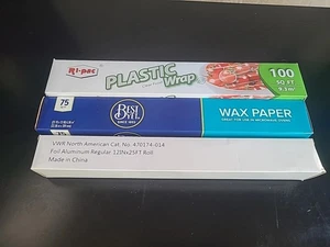 Plastic Wrap,Wax Paper,Foil Aluminum Regular 3 Pack - Picture 1 of 5