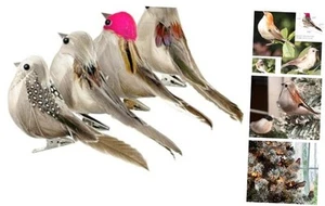 pcs Artificial Sparrow Birds Realistic Foam Feather with Clip for Christmas 4 - Picture 1 of 8