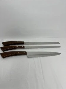 Vintage WEST BEND 3 Piece Knife Set Stainless Dual Riveted Handle Made USA 1970s - Picture 1 of 23