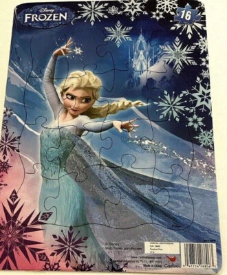 Rompecabezas de tablero Disney Frozen Elsa 16 piezas grandes 8,5" x 11,5" Foto 1 de 3
