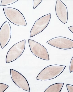 Tela con estampado figurativo de hoja de atwood Rebecca - hojas/café y azul 0,90 yardas - Imagen 1 de 2