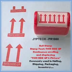 THIS SIDE UP & Picture JYP Pre-Inked Rubber Roller Stamp (Red Ink) - Picture 1 of 1