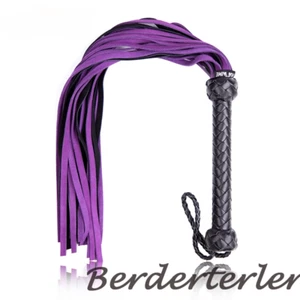 Purple Pu Leather Whip Fetish Whip Spanking Paddle Flirt Whip for Couple Cosplay - Picture 1 of 10